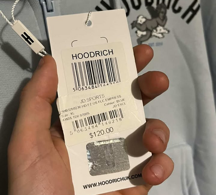 Hoodrich Women's Blue and White Hoodie - XL