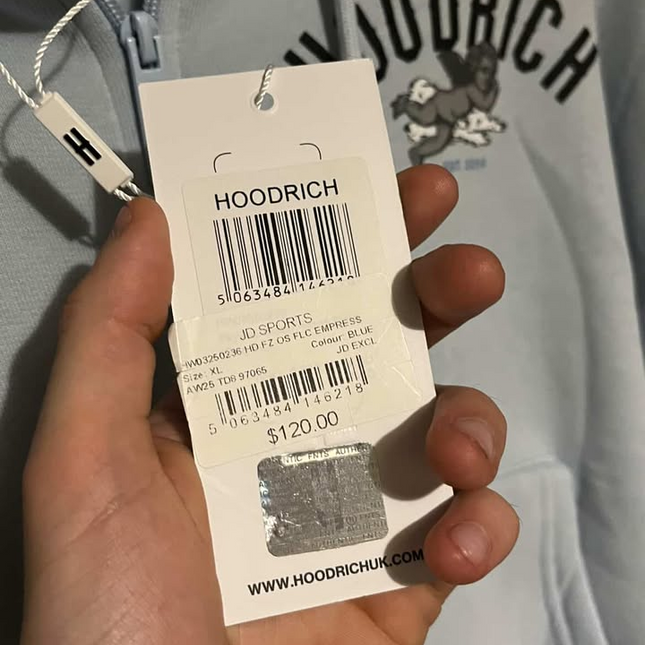 Hoodrich Women's Blue and White Hoodie - XL