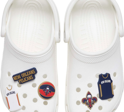 New Orleans Pelicans NBA Crocs Jibbitz Shoe Charms Original 5 Pack New