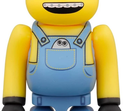 Medicom Minions Otto And Young Gru 100% 2 Pack Bearbrick Figure Set (yellow)