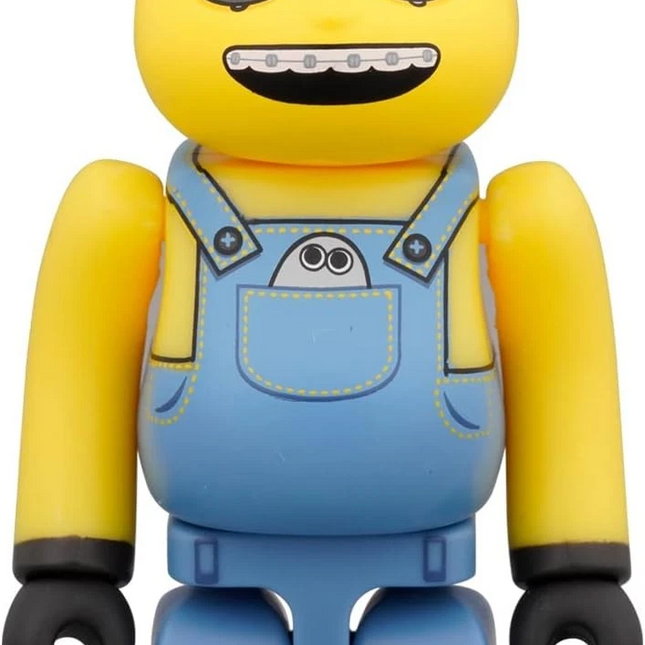 Medicom Minions Otto And Young Gru 100% 2 Pack Bearbrick Figure Set (yellow)
