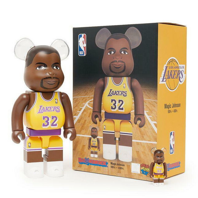 Medicom Toy Bearbrick BE@RBRICK 100% and 400% Set Magic Johnson Los Angeles Lake