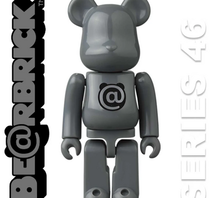 Medicom Toy BEARBRICK 100% Series 46 Basic Grey "@" Sealed