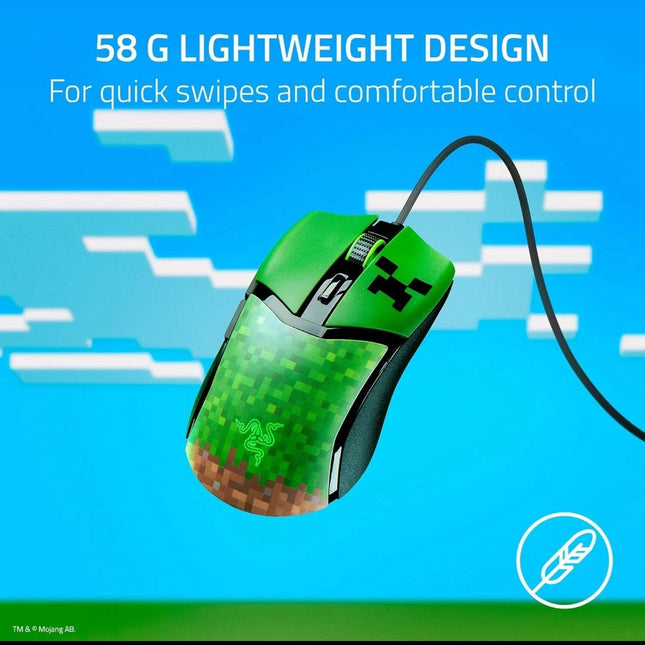 Razer Cobra Minecraft Edition - Lightweight Wired Gaming Mouse - 8500 DPI Sen...