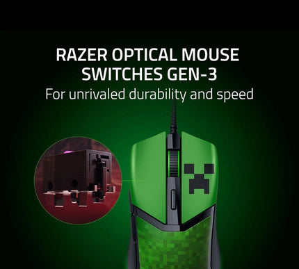 Razer Cobra Minecraft Edition - Lightweight Wired Gaming Mouse - 8500 DPI Sen...