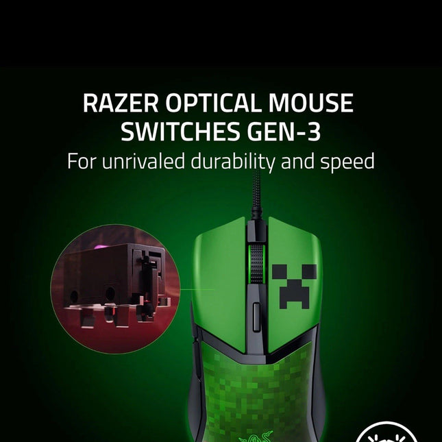 Razer Cobra Minecraft Edition - Lightweight Wired Gaming Mouse - 8500 DPI Sen...
