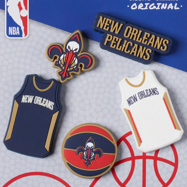 New Orleans Pelicans NBA Crocs Jibbitz Shoe Charms Original 5 Pack New