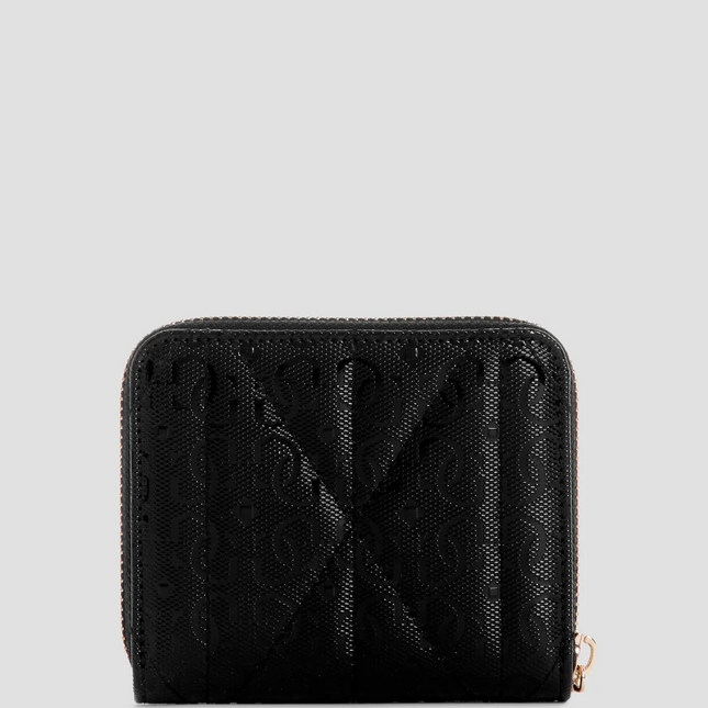 Guess Black Logo Aldina Small Zip Around Wallet Brand New with tags