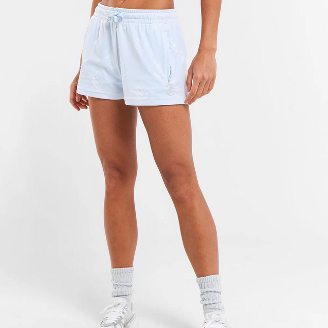 Juicy Couture Short Monogram Velour Size - XL Diamante Blue Y2K