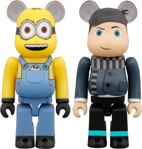 Medicom Minions Otto And Young Gru 100% 2 Pack Bearbrick Figure Set (yellow)