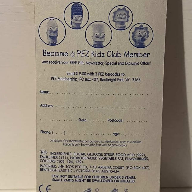 Simpsons Bart Vintage 1990's Pez sealed