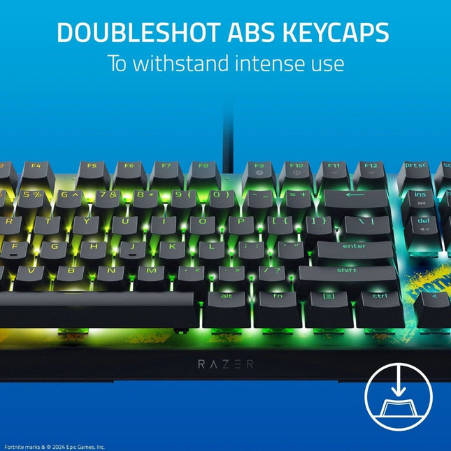 Razer BlackWidow V4 X Mechanical Gaming Keyboard (Yellow Switch) - Fortnite