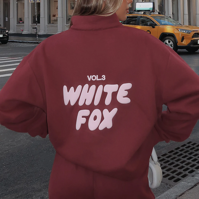 S/M White Fox Offstage Zip Front Sweater Red Velvet Brand New with tags