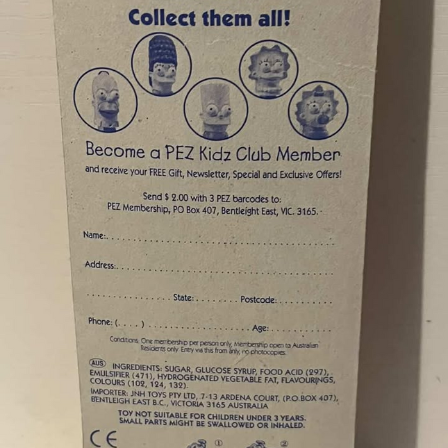 Simpsons Lisa Vintage 1990's Pez sealed