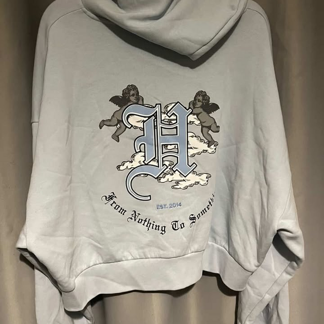 Hoodrich Women's Blue and White Hoodie - XL