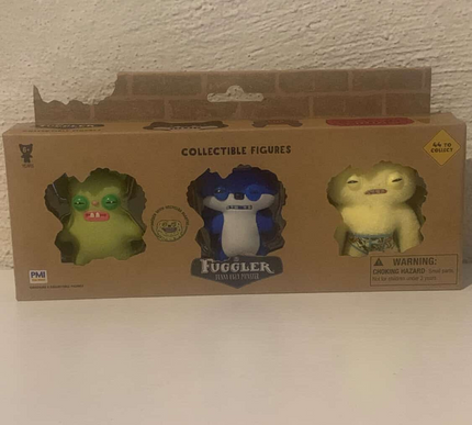 3 Pack Fuggler Funny Ugly Monster Collectible Figures Flocked