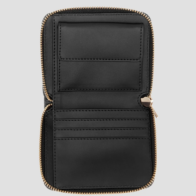 Guess Black Logo Aldina Small Zip Around Wallet Brand New with tags