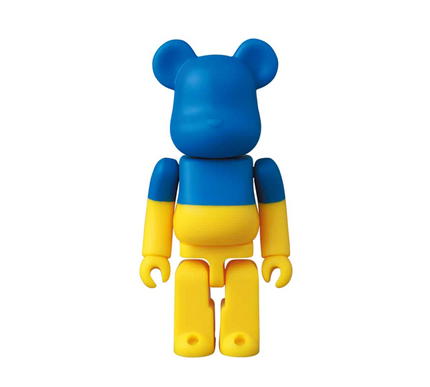 Bearbrick 100% Be@rbrick Series 46 S46 Flag Ukraine with Card