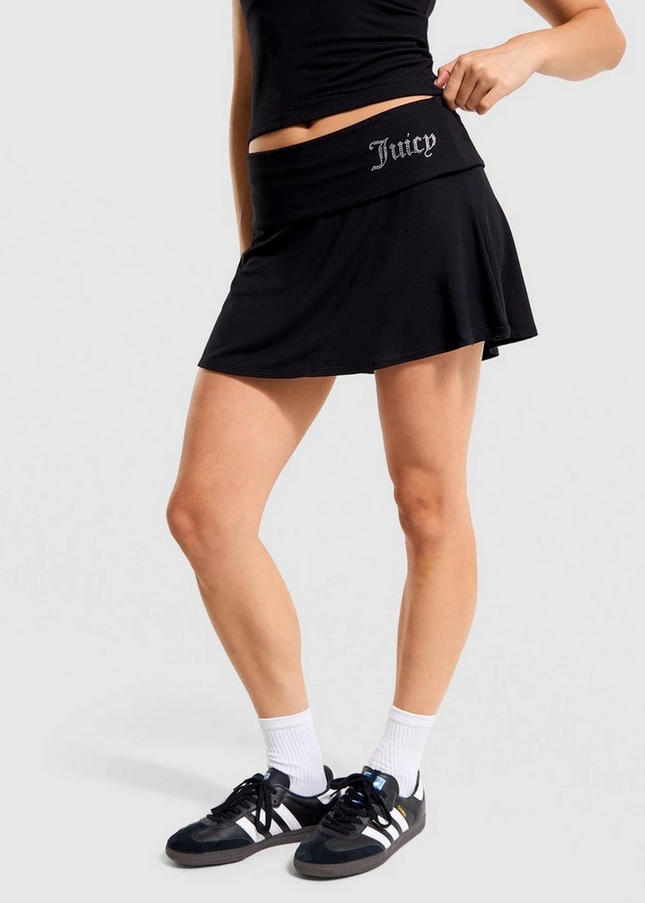 JUICY COUTURE BLACK Fold Down Skirt - LARGE