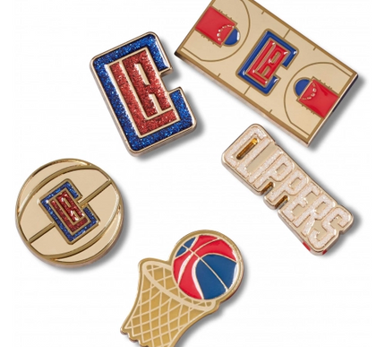 Metal Crocs Jibbitz Nba Los Angeles Clippers 5 Pack