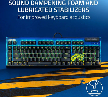 Razer BlackWidow V4 X Mechanical Gaming Keyboard (Yellow Switch) - Fortnite