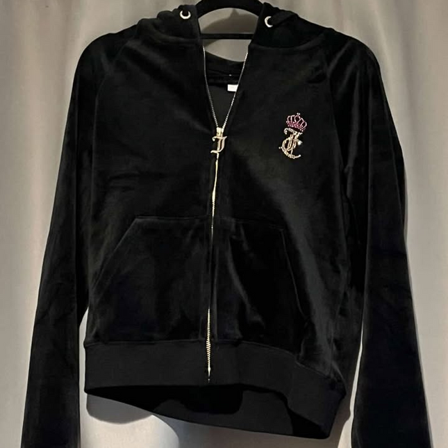  Juicy black velour Diamantes Zip up Hoodie Brand New with tags Size medium 