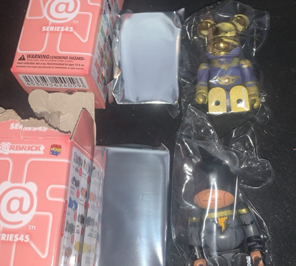 Bearbrick 100% Series 45 Hero Set Black Adam & Dr Fate Bundle of 2