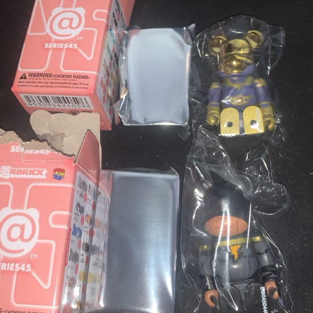 Bearbrick 100% Series 45 Hero Set Black Adam & Dr Fate Bundle of 2
