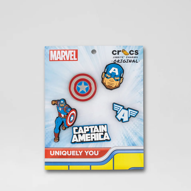 Crocs Marvel Captain America Jibbitz Shoe Charms - Multi (5 Pack)