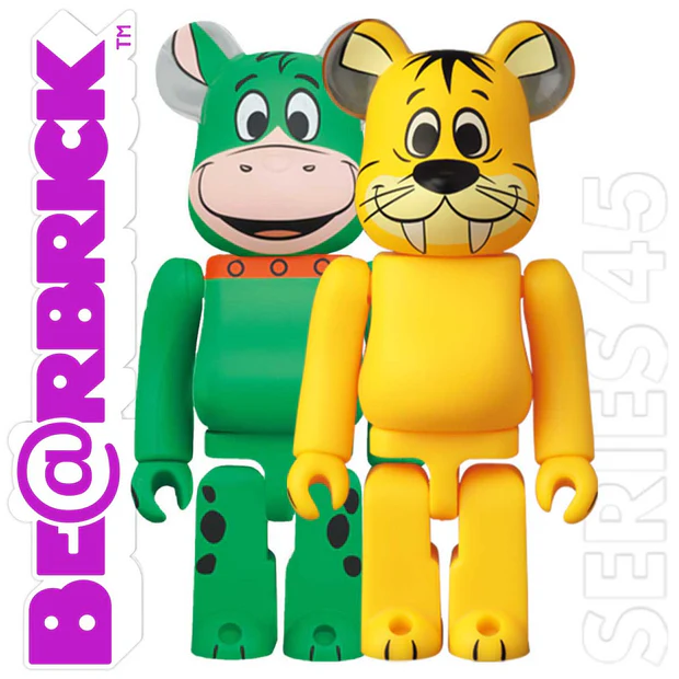bearbrick series 45 flinstones set 100% bundle of 2