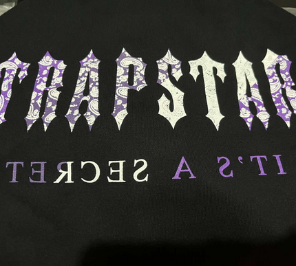 Trapstar Decoded Paisley Monochrome Edition Hoodie - Purple - Medium