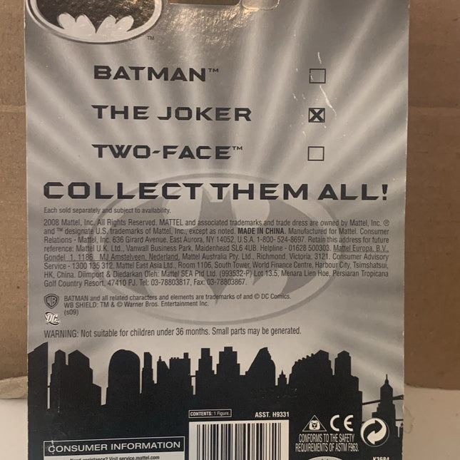 2008 JOKER Animated - BATMAN - SEALED on Card MATTEL figurine