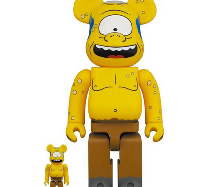 The Simpsons Cyclops Wiggum 100% 400% Bearbrick Medicom Toy Be@rbrick Yellow