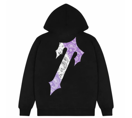 Trapstar Decoded Paisley Monochrome Edition Hoodie - Purple - Medium