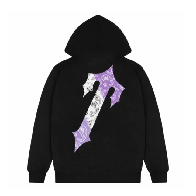 Trapstar Decoded Paisley Monochrome Edition Hoodie - Purple - Medium
