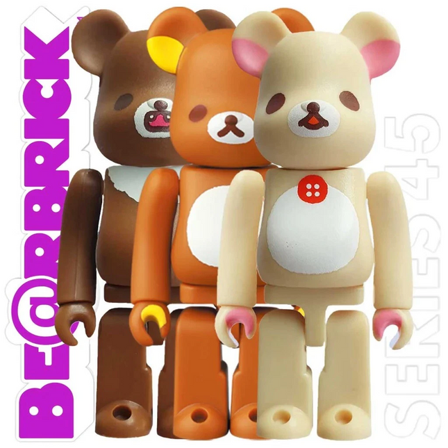 bearbrick series 45 cute bears variant set of 3 100% sealed with cards and boxes