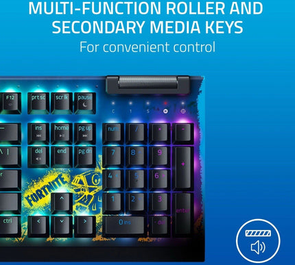 Razer BlackWidow V4 X Mechanical Gaming Keyboard (Yellow Switch) - Fortnite