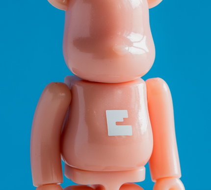 Bearbrick 100% Be@rbrick Series 45 S45 Basic Alphabet Letter Small E with Card