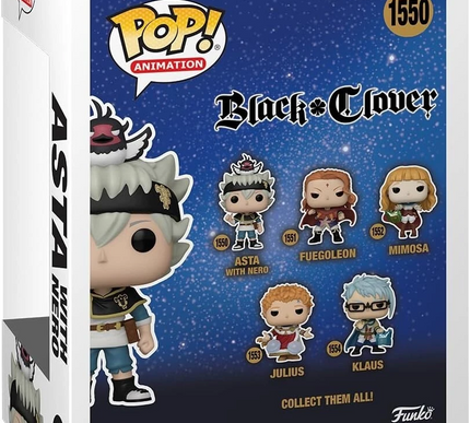 Funko Pop! Animation: Black Clover - Asta with Nero Vinyl Figure #1550 Free Case