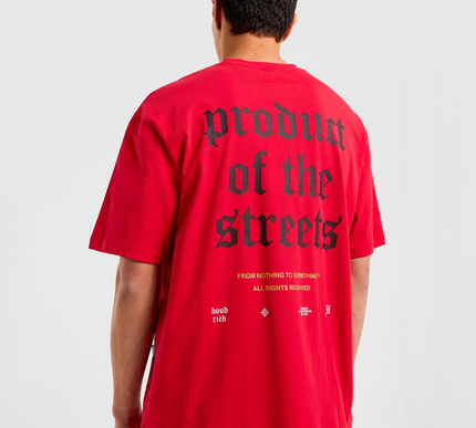 Red Hoodrich Shadow Oversized RED T-Shirt - LARGE