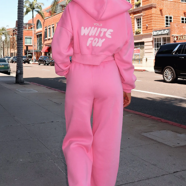 S/M White Fox Offstage Cropped Zip Hoodie Bubblegum Brand new with tags 