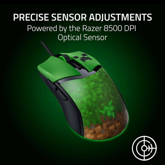 Razer Cobra Minecraft Edition - Lightweight Wired Gaming Mouse - 8500 DPI Sen...