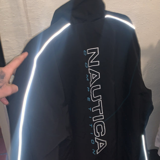 Nautica zip up woven reflective jacket size - M