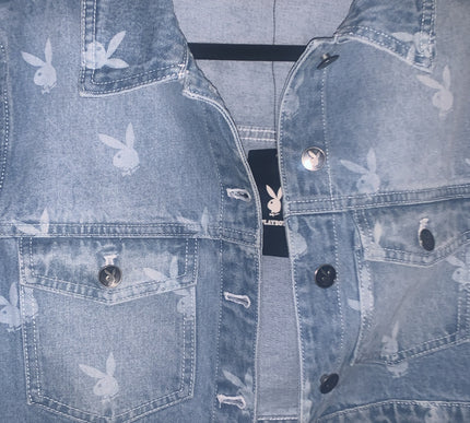 Playboy womens denim button up jacket Size - Medium
