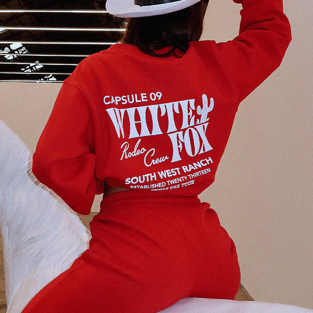 Capsule 9 Rodeo Crew Oversized Sweater Red "white fox" Size - S/M