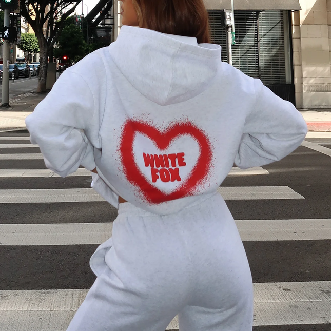 11th Street City Girl At Heart Oversized Hoodie Cherry Glaze "WHITE FOX"