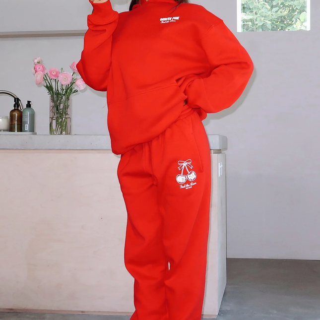 Love Of My Life Sweatpants Red "WHITE FOX" Size - Medium