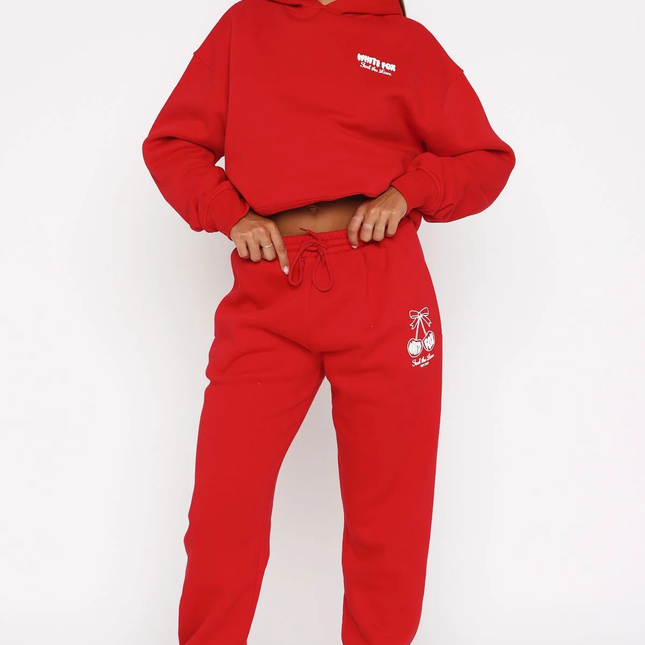Love Of My Life Sweatpants Red "WHITE FOX" Size - Medium