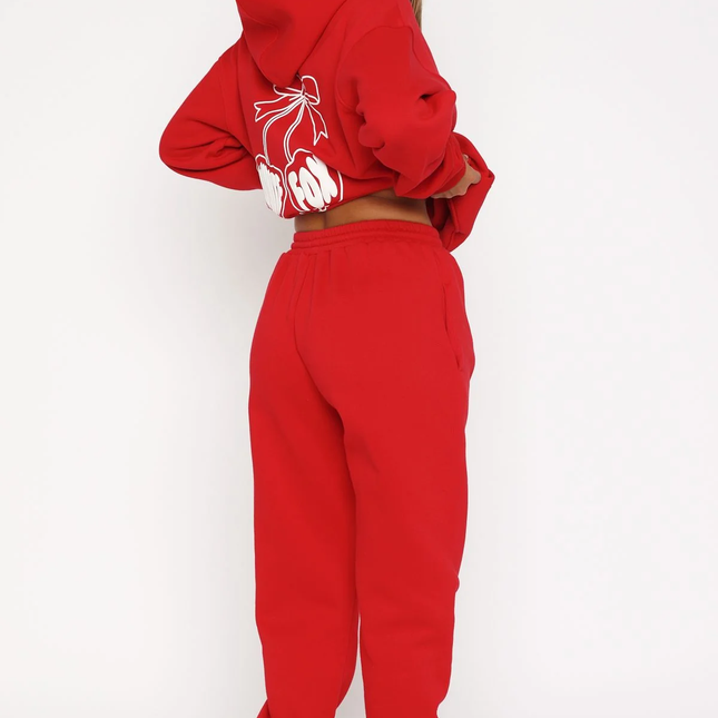 Love Of My Life Sweatpants Red "WHITE FOX" Size - Medium