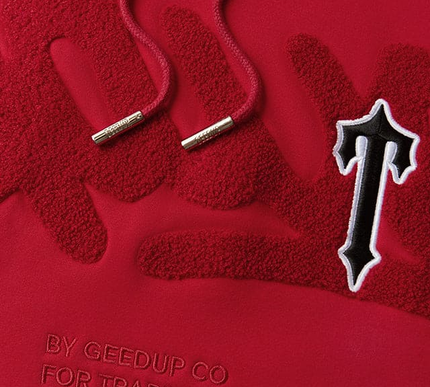 Trapstar x GEEDUP Handstyle x Irongate Hoodie Red LARGE